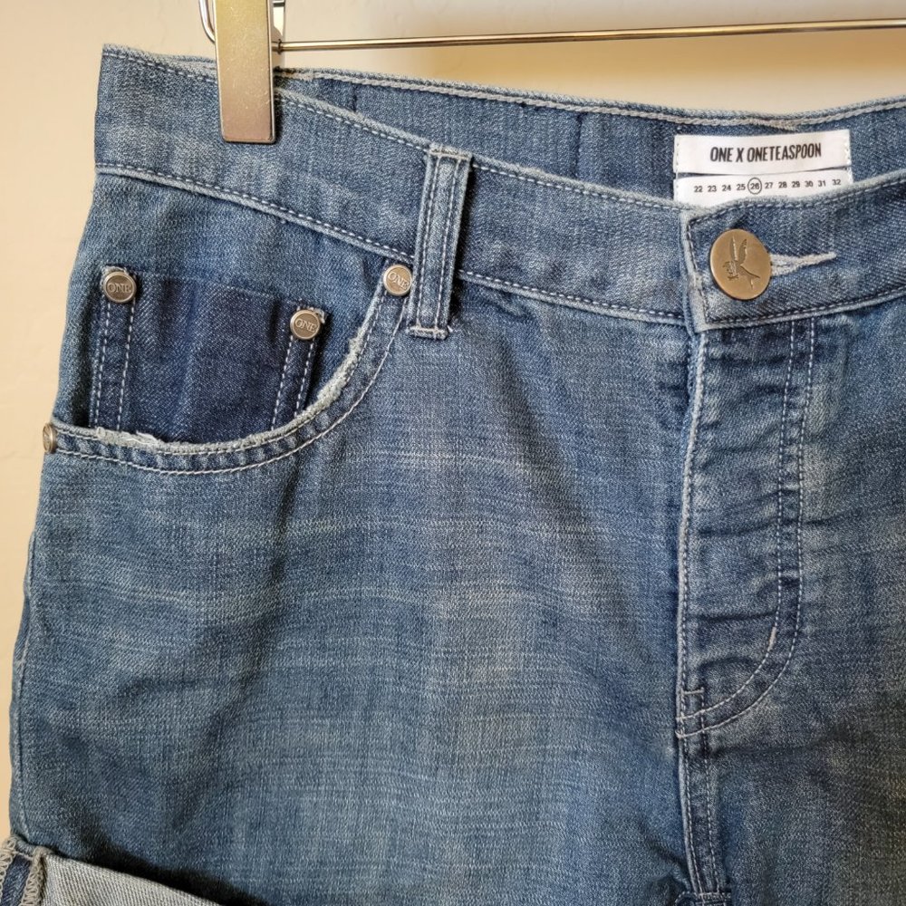 One X One Teaspoon Chargers Denim Jean Shorts - Picture 3 of 14